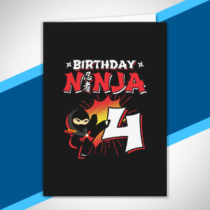Kinder-Ninja-Geburtstagsgeschenk - 4 Jahre alt Karte