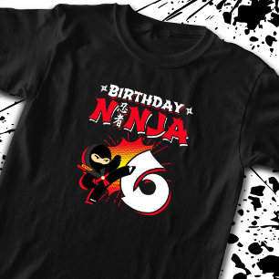 Kinder Ninja Geburtstagsparty Geschenk - 6 Jahre a T-Shirt