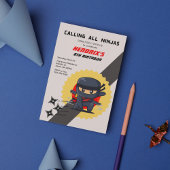 Kinder Ninja Karate Geburtstagsparty Einladung