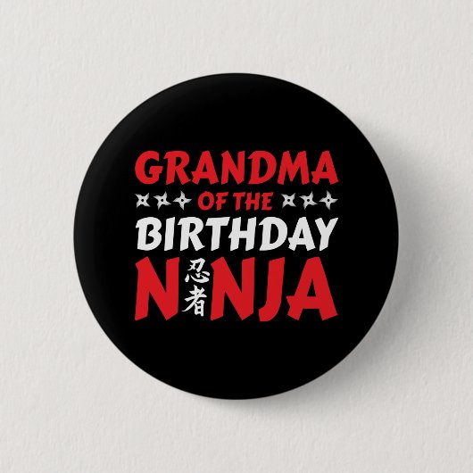 Kinder Ninja Party Karate Oma von Birthday Ninja Button (Vorderseite)