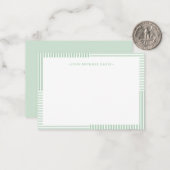 Kinder-Note-Karte von Pastellgrün Streifen Mitteilungskarte (Vorderseite/Rückseite Beispiel)