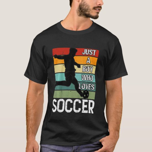 Kinder nur ein Junge, der Lieben Fußball-Player Re T-Shirt (Vorderseite)