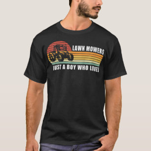 Kinder nur ein Junge, der Lieben Rasenmäher Rasenm T-Shirt