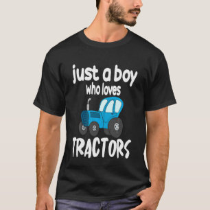 Kinder nur ein Junge, der Lieben Traktoren Farm Bo T-Shirt