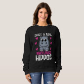 Kinder nur ein Mädchen, das Hippos Hippo Liebe Kle Sweatshirt (Vorne ganz)