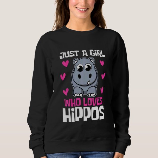 Kinder nur ein Mädchen, das Hippos Hippo Liebe Kle Sweatshirt (Vorderseite)