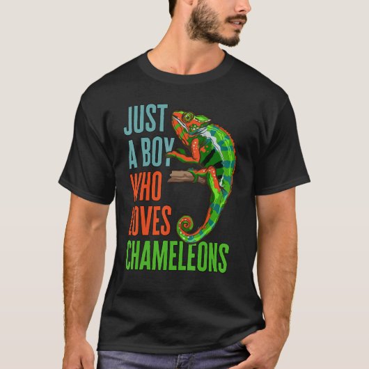 Kinder nur einen Jungen, der Chameleons Reptile Li T-Shirt (Vorderseite)