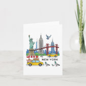 Kinder Nyc Souvenir New York City Usa Icons Yellow Karte (Vorderseite)