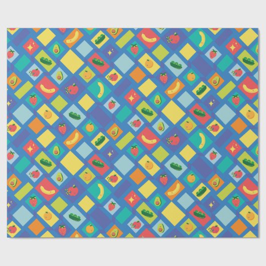 Kinder Obst und Gemüse Geschenkpapier (Flach)