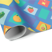 Kinder Obst und Gemüse Geschenkpapier (Rolleneckpunkt)