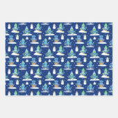 Kinder Octopus Winter Sport Funny Animal Wrapping Geschenkpapier Set (Vorderseite 2)