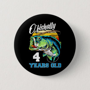 Kinder Ofishally 4 Jahre alt Fischer 4. Geburtstag Button