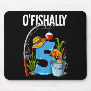 Kinder O'fishally 5 Jahre alt 5. Geburtstag Angeln Mousepad