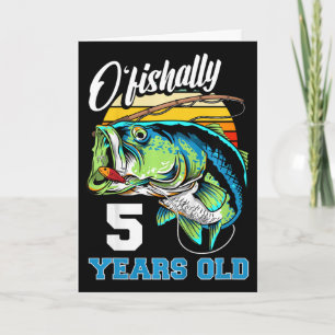 Kinder Ofishally 5 Jahre alt Fischer 5. Geburtstag Karte