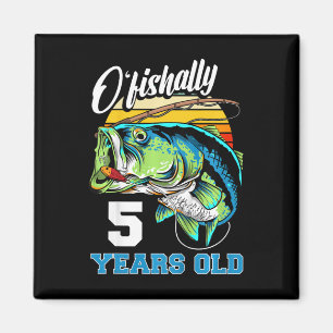Kinder Ofishally 5 Jahre alt Fischer 5. Geburtstag Magnet