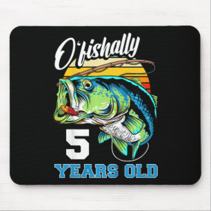 Kinder Ofishally 5 Jahre alt Fischer 5. Geburtstag Mousepad