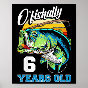 Kinder Ofishally 6 Jahre alter Fischer 6. Geburtst Poster
