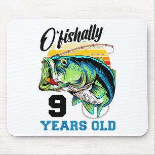 Kinder O'fishally 9 Jahre alt 9. Geburtstag Angeln Mousepad