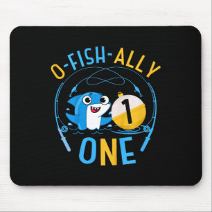 Kinder Ofishally Eins 1. Geburtstag Angeln Thema O Mousepad