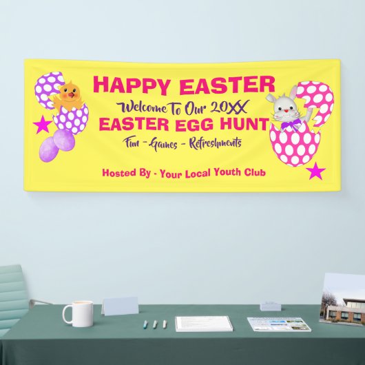 Kinder Ostereier Jagd Spaß farbenfroh Banner (Messe)