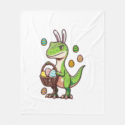 Kinder Ostern Dinosaurier Trex Ei Jagd Jungen Kind Fleecedecke (Vorderseite)