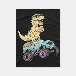 Kinder Ostern T Rex Monster Truck Dino Grafik  Fleecedecke