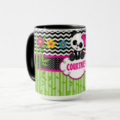 Kinder Panda Bear Monogramm Personalisierter Name Tasse (Vorderseite Links)