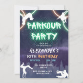 Kinder Parkour Party Geburtstag Einladung (Vorderseite)