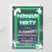 Kinder Parkour Party Geburtstag Einladung (Vorderseite)