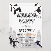 Kinder Parkour Party Geburtstag Einladung (Vorne/Hinten)