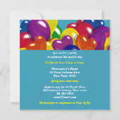 Kinder Party Ballons jedes Alters Einladung (Rückseite)