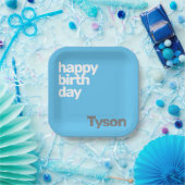 Kinder Party Papierplatte Happy Birthday minimal Pappteller (Party)