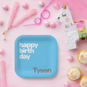 Kinder Party Papierplatte Happy Birthday minimal Pappteller (Party)