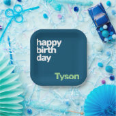 Kinder Party Papierplatte Happy Birthday minimal Pappteller (Party)