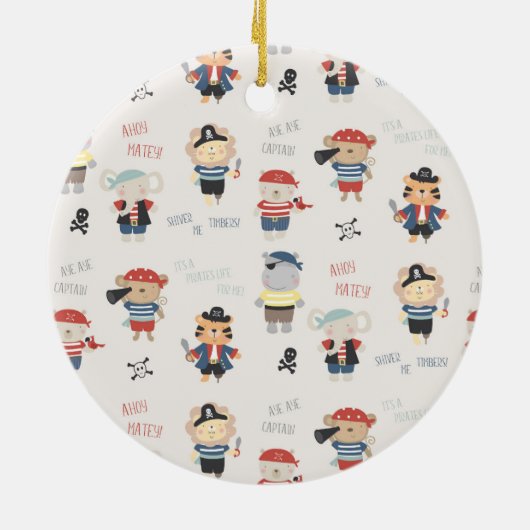 Kinder Party Pirate Keramik Ornament (Hinten)