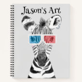 Kinder passen das Zebra Sketch-Notebook an Notizblock (Vorderseite)
