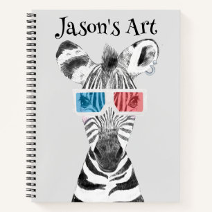 Kinder passen das Zebra Sketch-Notebook an Notizblock
