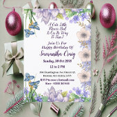 Kinder Pastel Blue Little Blume Bud Floral Geburts Einladung