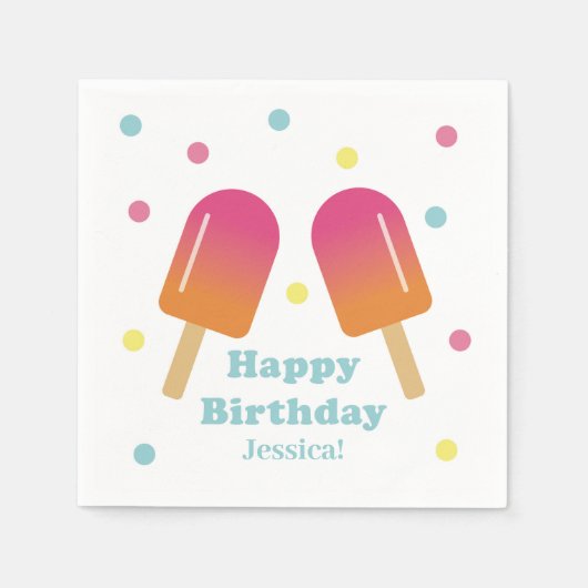 Kinder-Pastel-Eis-Pop Napkin Serviette (Vorderseite)