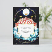 Kinder Pastell Circus Geburtstag Dankeskarte (Stehend Vorderseite)