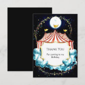Kinder Pastell Circus Geburtstag Dankeskarte (Vorne/Hinten)