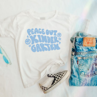 Kinder Peace Out Kindergarten T - Shirt in Blue