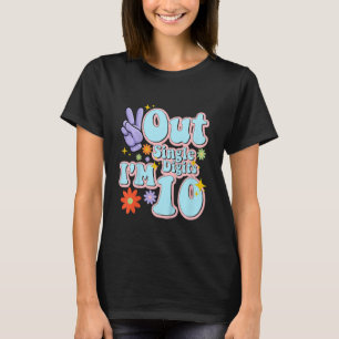 Kinder Peace Out Single Digits Ich bin 10 Jahre al T-Shirt
