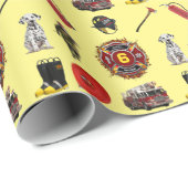 Kinder personalisieren altersschwachen Feuerwehrma Geschenkpapier (Rolleneckpunkt)