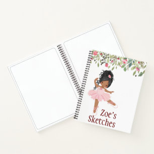Kinder personalisieren Ballerina Skizzenheft Notizblock