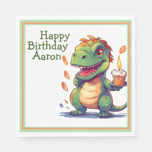 Kinder personalisieren Dino Geburtstag Serviette