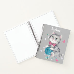 Kinder personalisieren Katzen-Skizze Notizblock