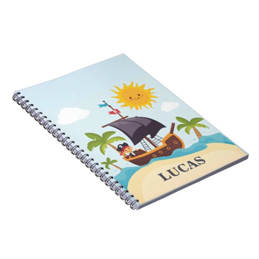 Kinder Personalisiert Ahoy Matey Pirate Ship Noteb Notizblock (Rechte Seite)