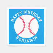 Kinder Personalisiert Baseball Happy Birthday Spor Serviette (Vorderseite)