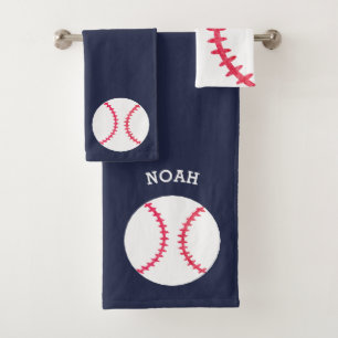 Kinder Personalisiert Baseball Sport Blue Athletic Badhandtuch Set